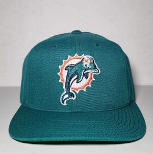 Vintage 90s Miami Dolphins Hat Cap Snapback Wool Blend 🔥